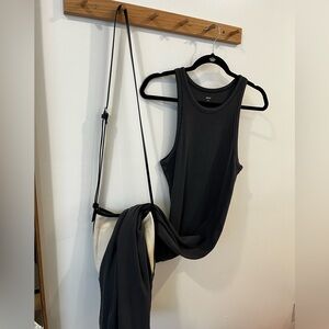 Dark Grey Ribbed Maxi Dress